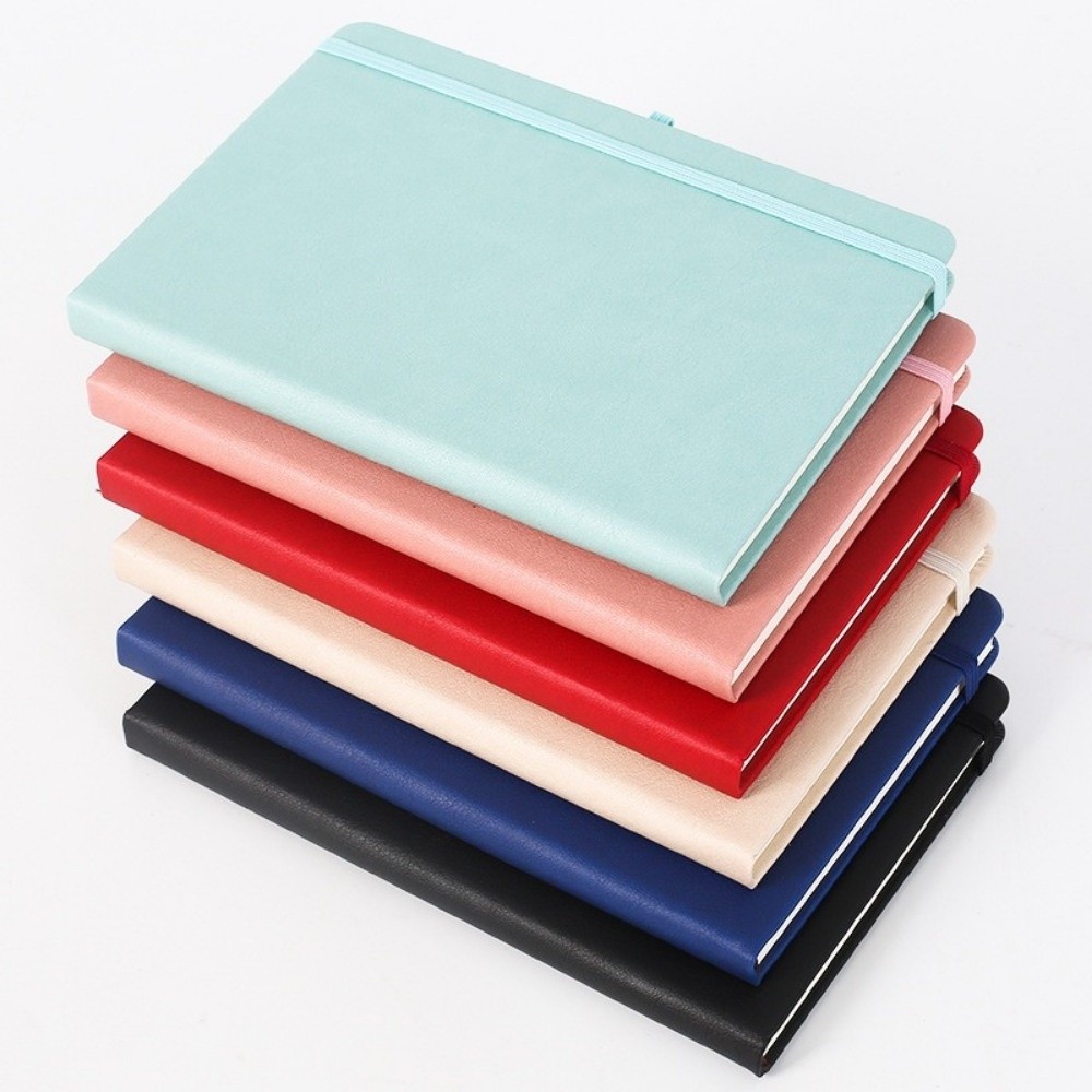 Leather Work Diary Covers - Mini quaderni tascabili con elastico, formato